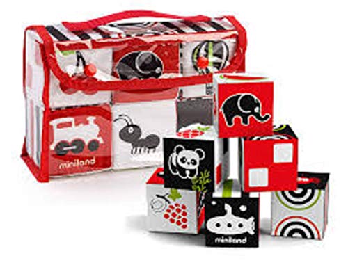 Miniland Primi Sensi Set 6 Cubi Morbidi Sonaglio 7 cm