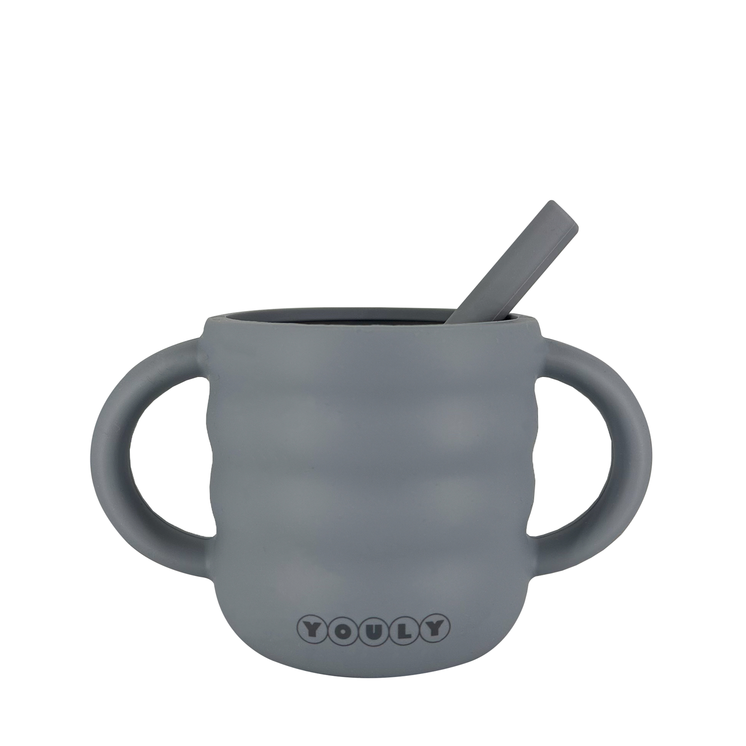 Youly Bubble tazza con cannuccia grigio cemento silicone