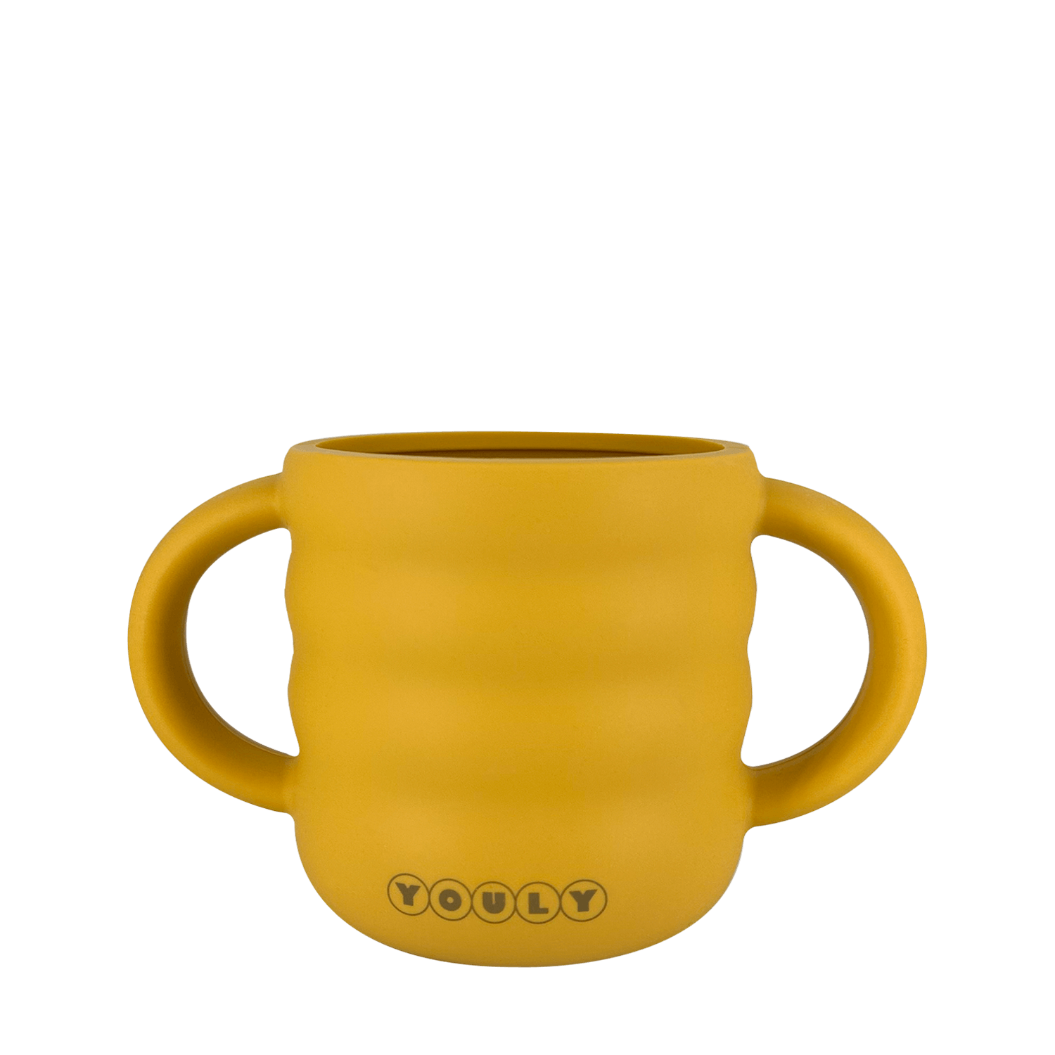 Youly Bubble tazza con cannuccia ocra in silicone alimentare