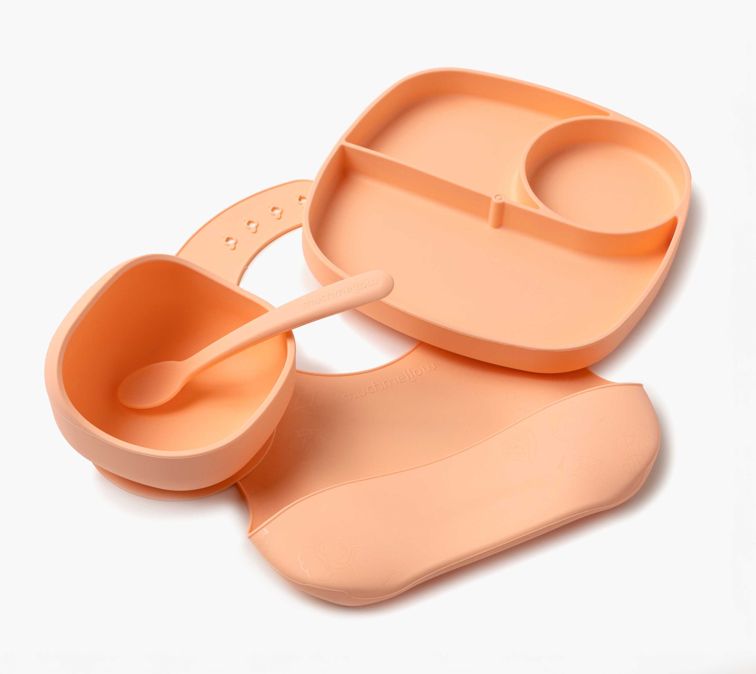 Muchmellow Pappa Set Pappa 4pz Ciotola Piatto Ventosa Silicone