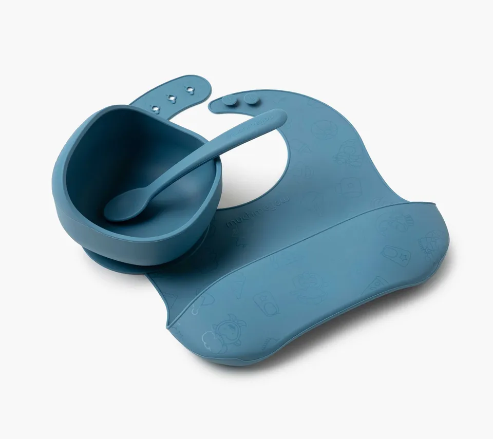 Muchmellow Pappa set pappa silicone ciotola cucchiaio bavaglino