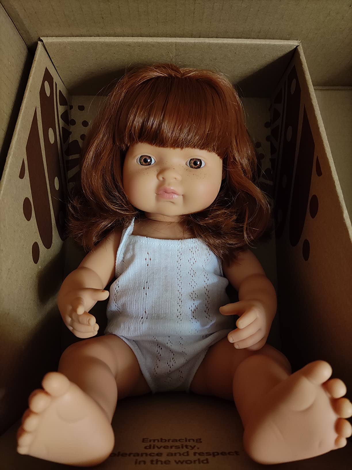 Miniland Bambole Baby Redhair Girl bambola vinile 38 cm