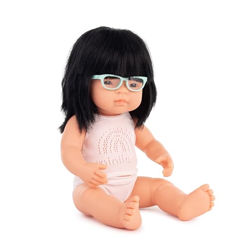 Miniland Bambole 31113 Bambola Asiatica Occhiali 38 cm