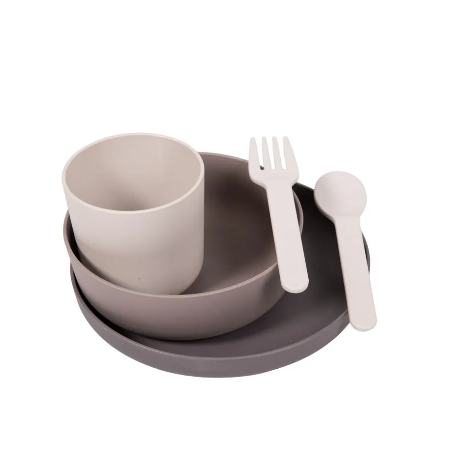 BoJungle Eco CPLA Set Pappa 5 Pezzi Grigio Bambini