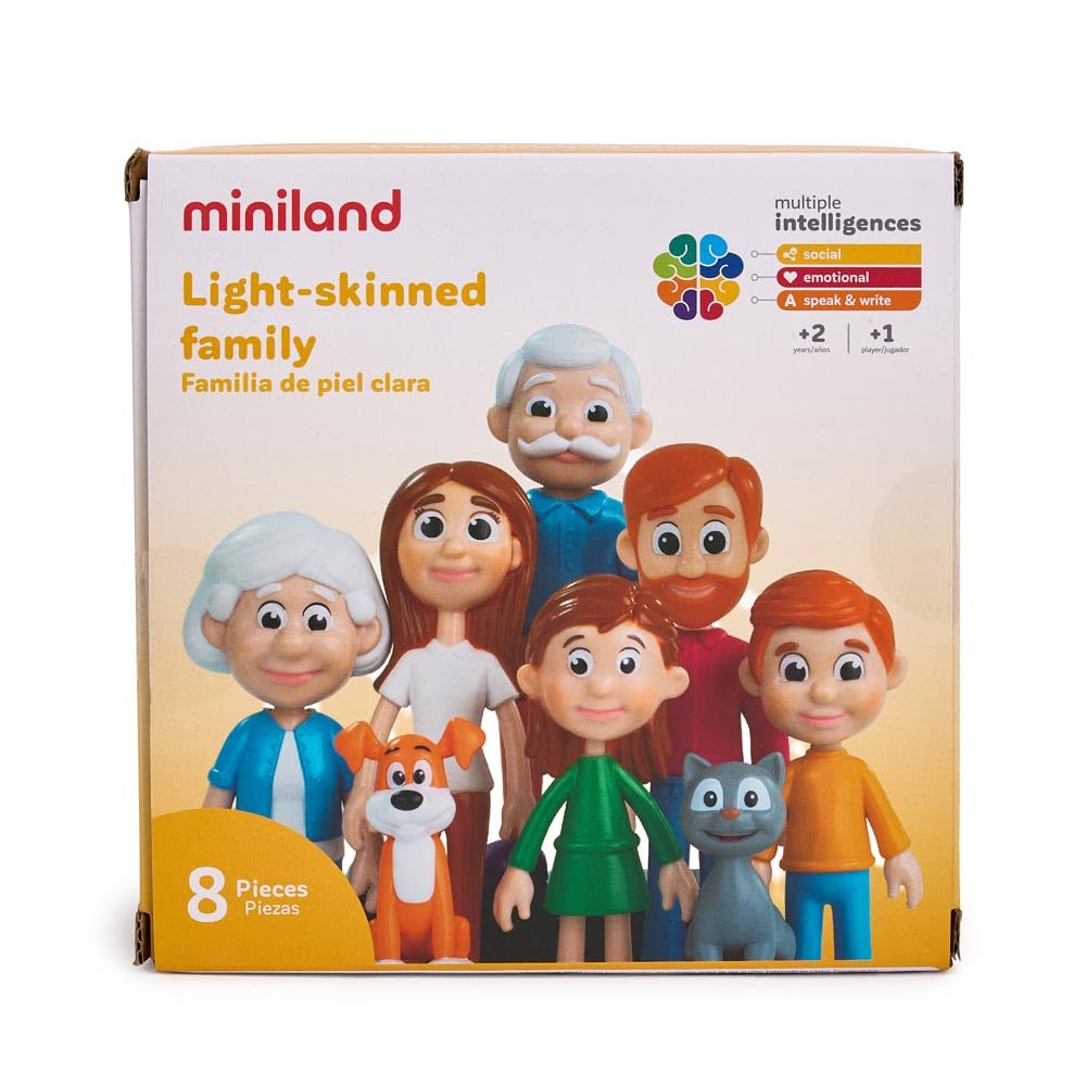 Miniland Famiglia Pelle Chiara Set 8 Figure Educative