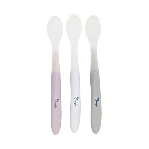BoJungle B-Soft Spoon Set 3 cucchiaini silicone grigio bianco rosa