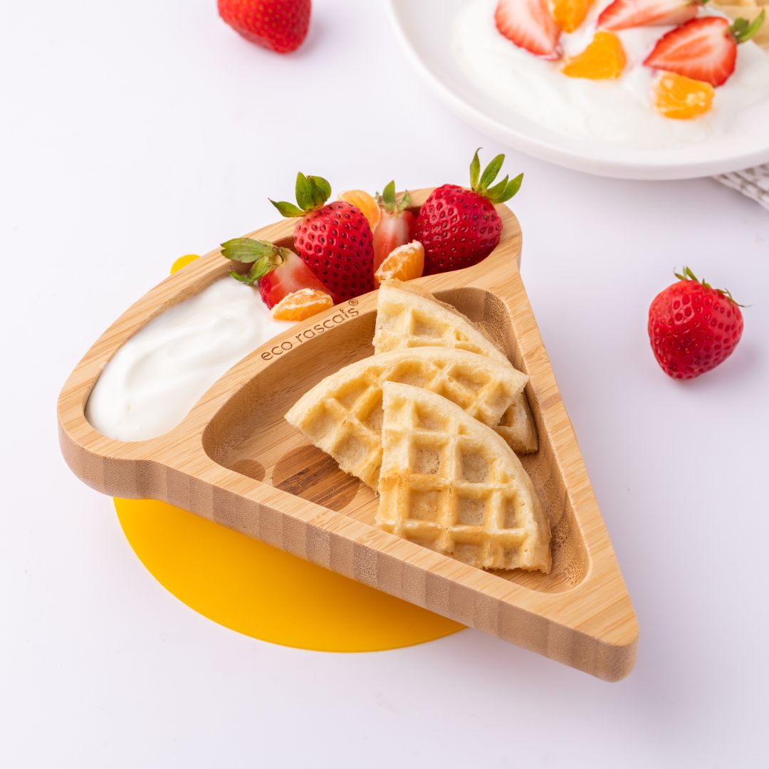 Eco Rascals Bamboo Plates Pizza piatto ventosa a fette