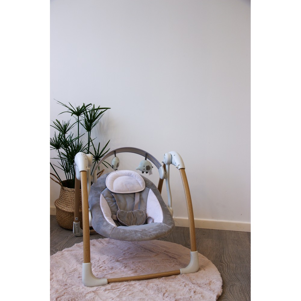 BoJungle Portable Swing Dolphy Wood altalena bianca Pure White