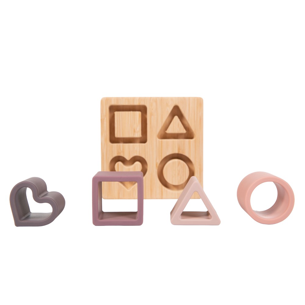 BoJungle Playtime B-Bamboo Heart gioco forme rosa silicone
