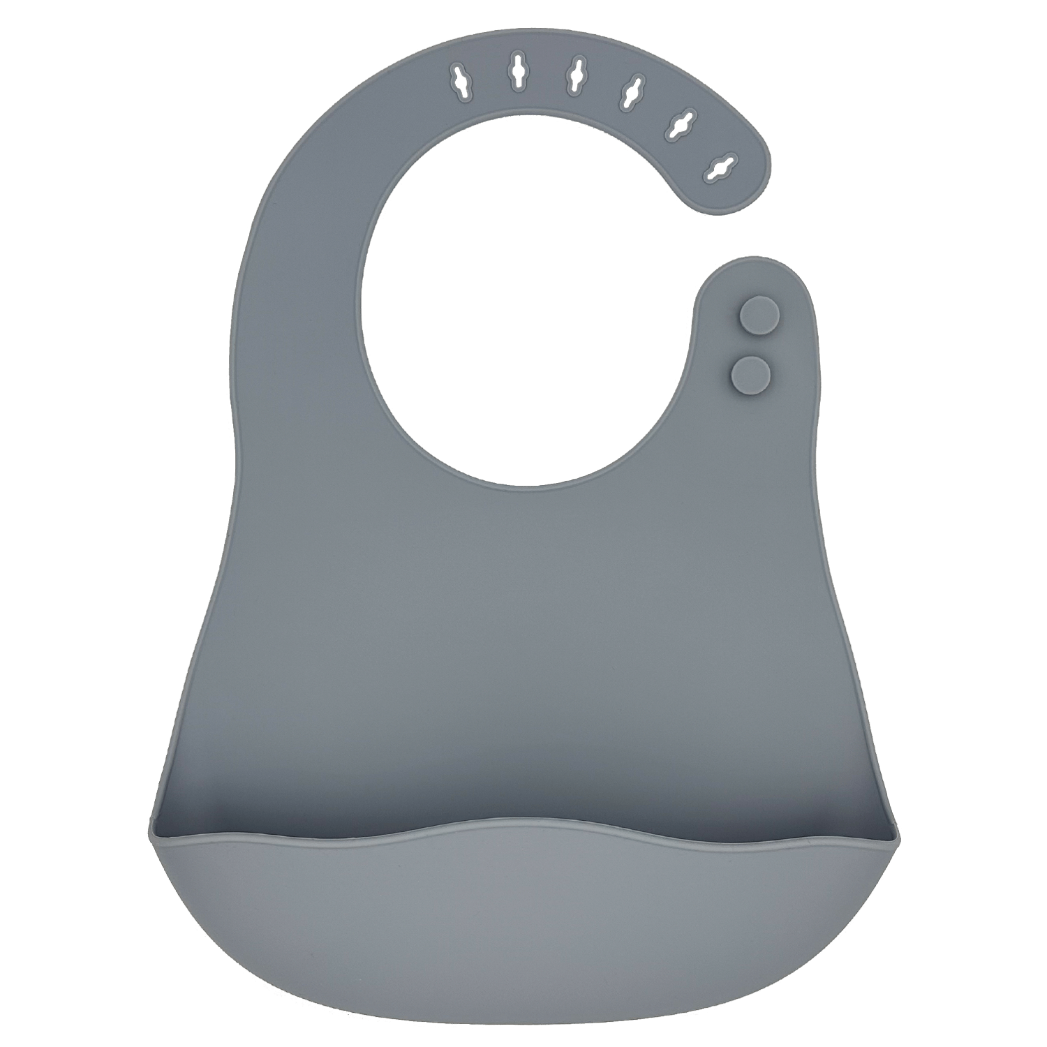 Youly Slab bavaglino silicone grigio con tasca regolabile