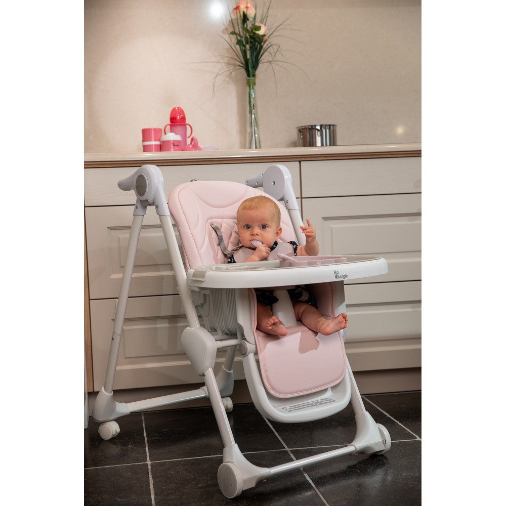 BoJungle B-Dinner Wheely seggiolone pappa rosa 7 altezze