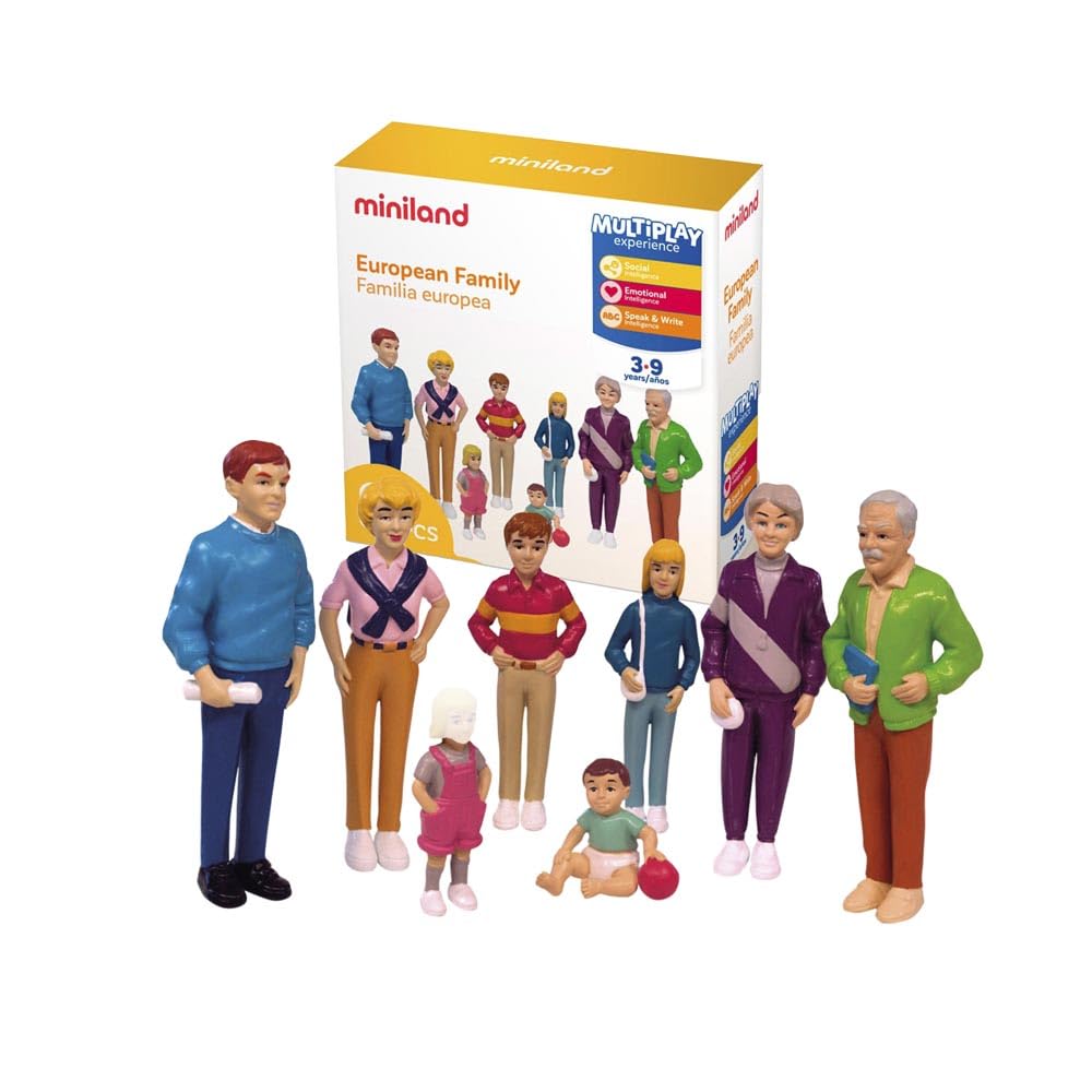 Miniland Famiglia Europea personaggi 8 pezzi 14 cm