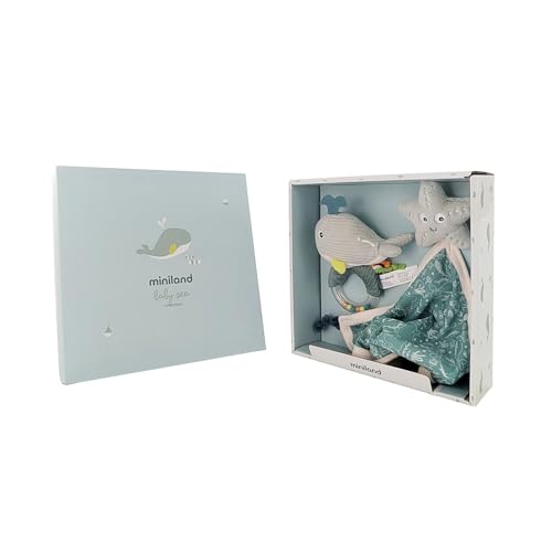 Miniland Set Neonato Oceano sonaglio + peluche regalo