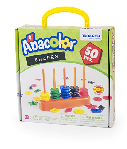 Miniland Abacolor Shapes 45310 gioco logica 50 pezzi 3-6 anni