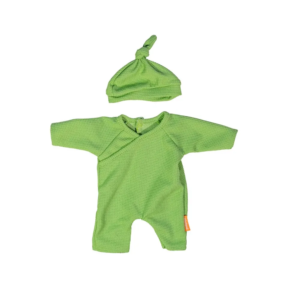 Miniland Vestiti Bambola 32 cm Pigiama Verde con Cappello