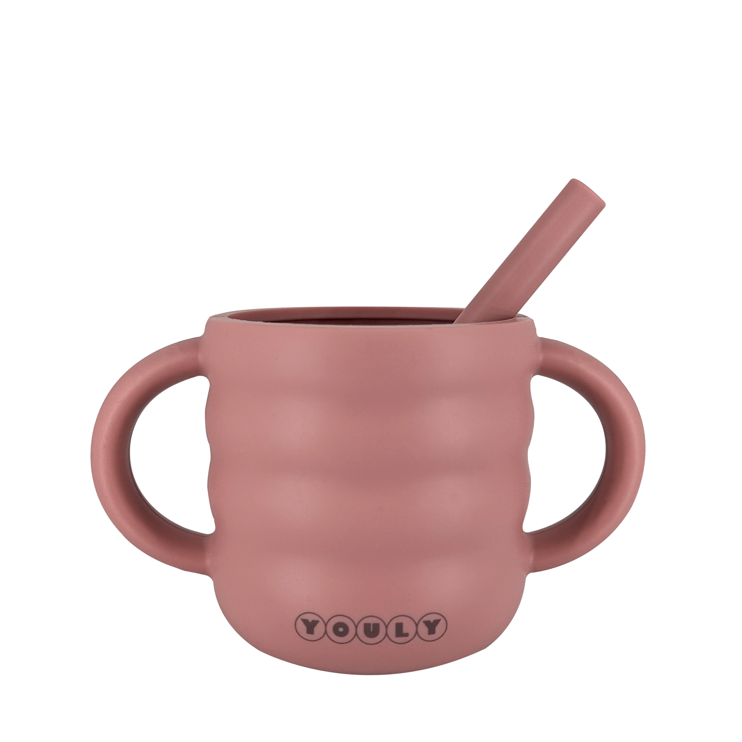 Youly Bubble Tazza con Cannuccia Rosa Vintage in Silicone