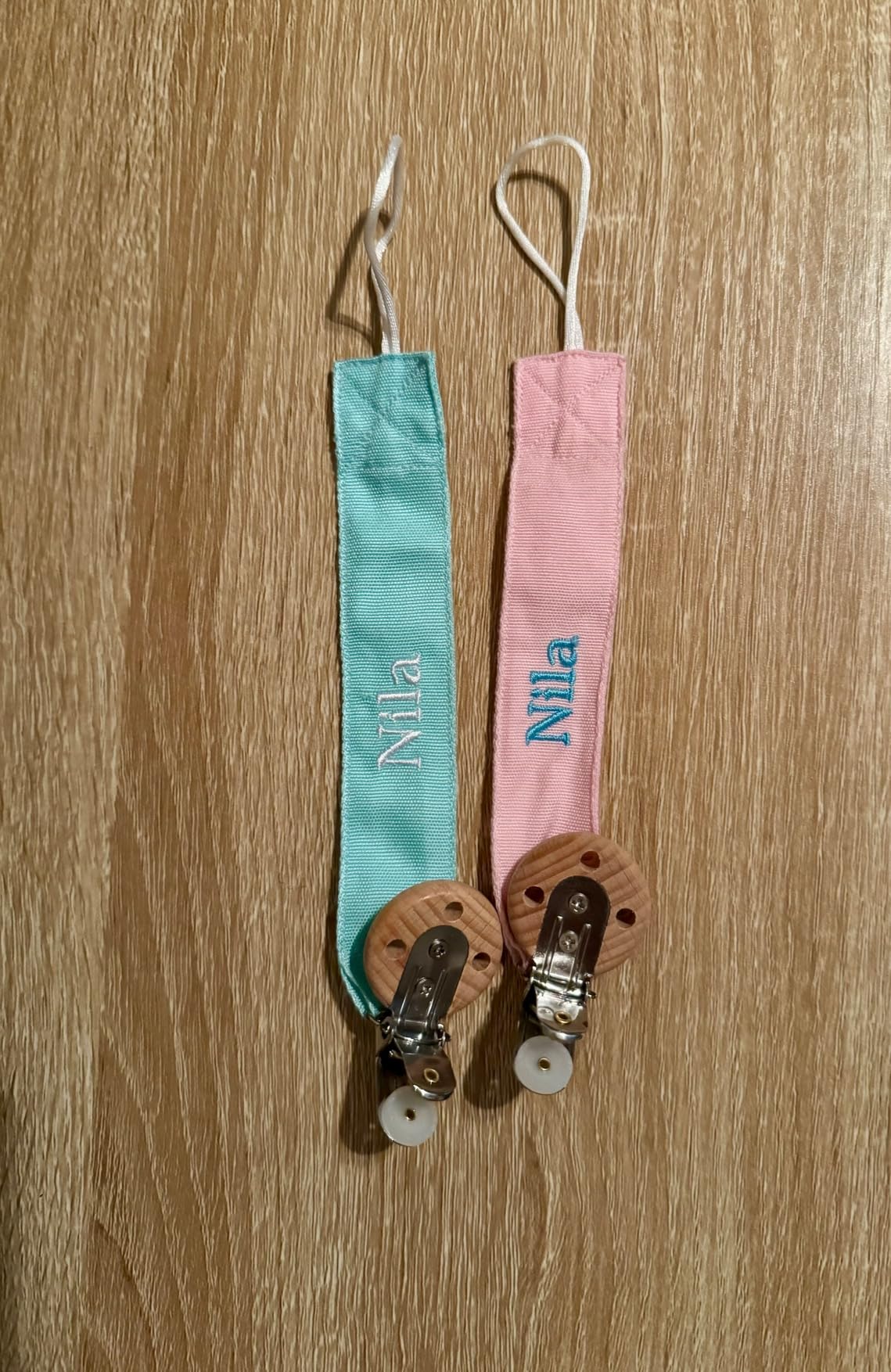 TYRY.HU Customize Name catenella portaciuccio rosa ciano 2 pezzi