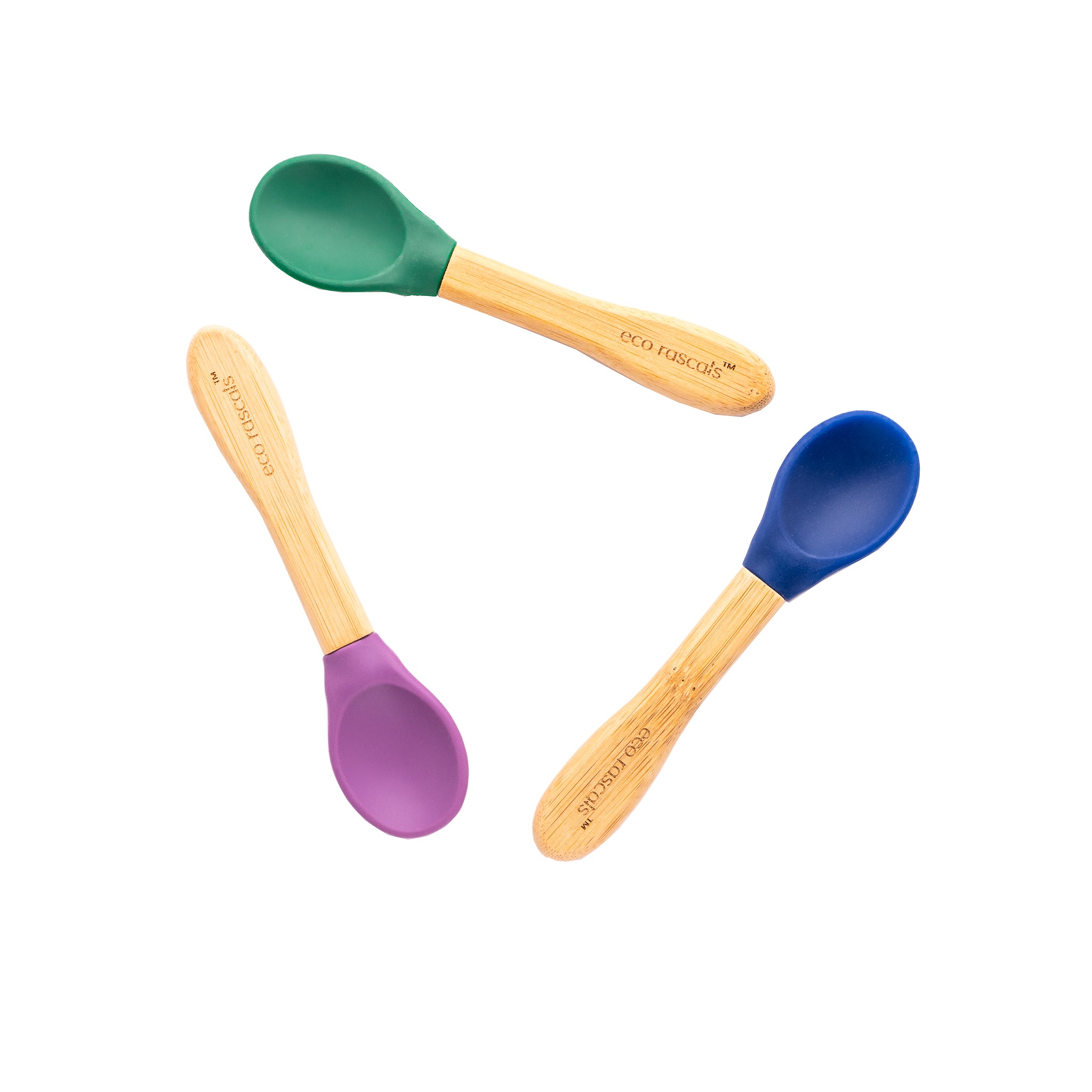 Eco Rascals Cutlery Set 3 Cucchiaini Bambù Arancione silicone