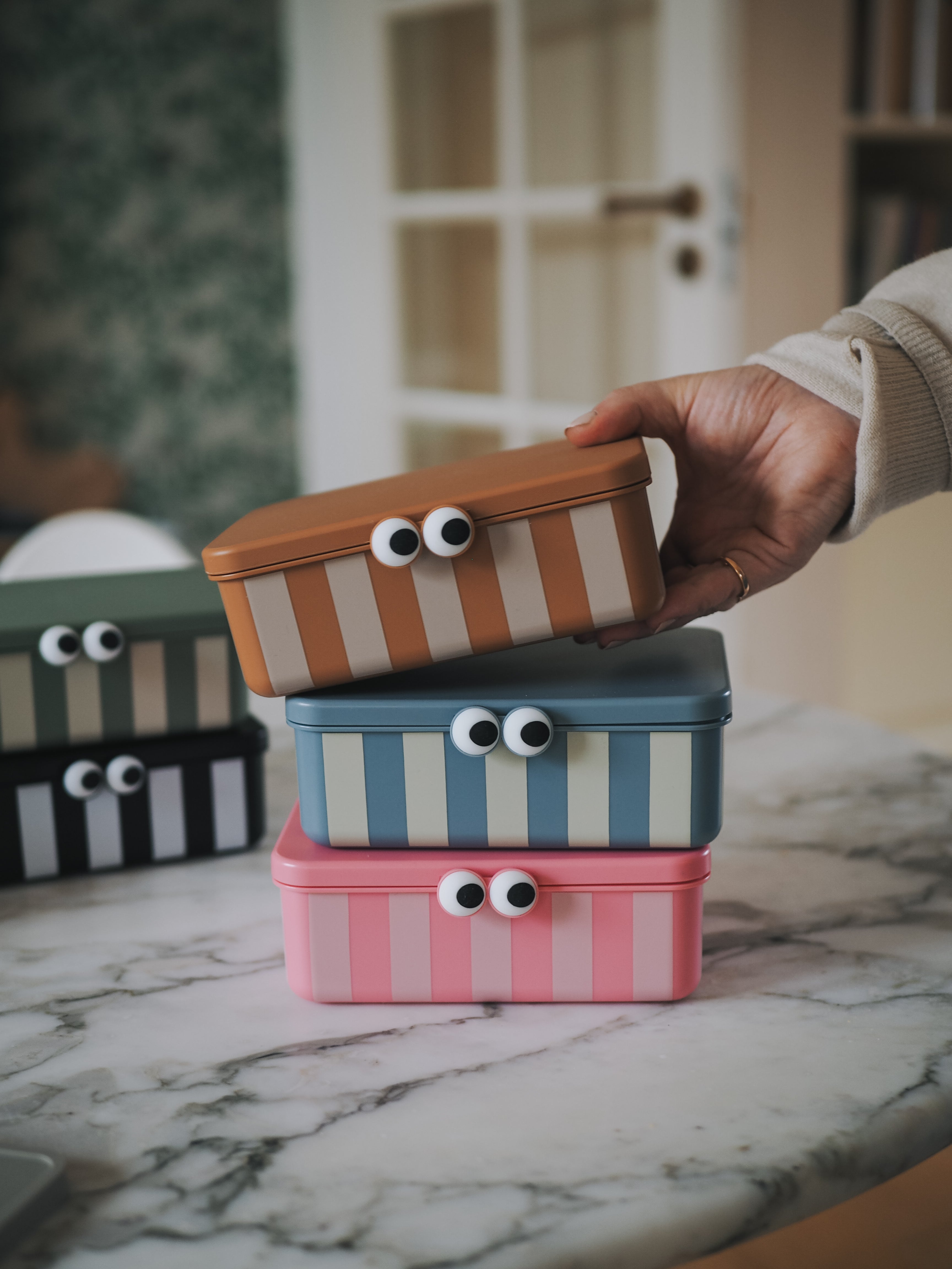 Noui Noui Lunch Boxes portapranzo blu 3 vassoi antigoccia
