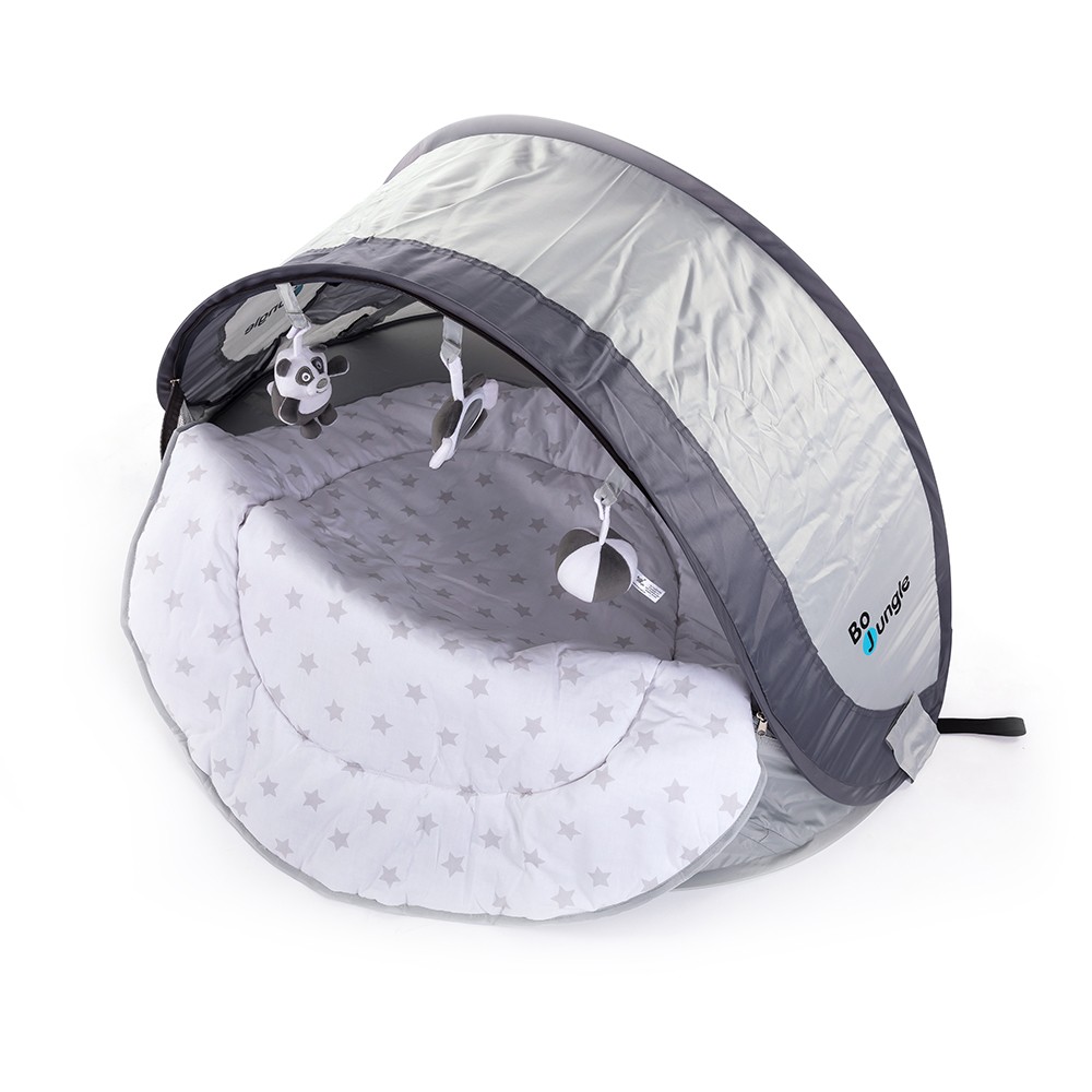Bo Jungle Outdoor B-Play Nest lettino pop-up Grey Stars con zanzariera
