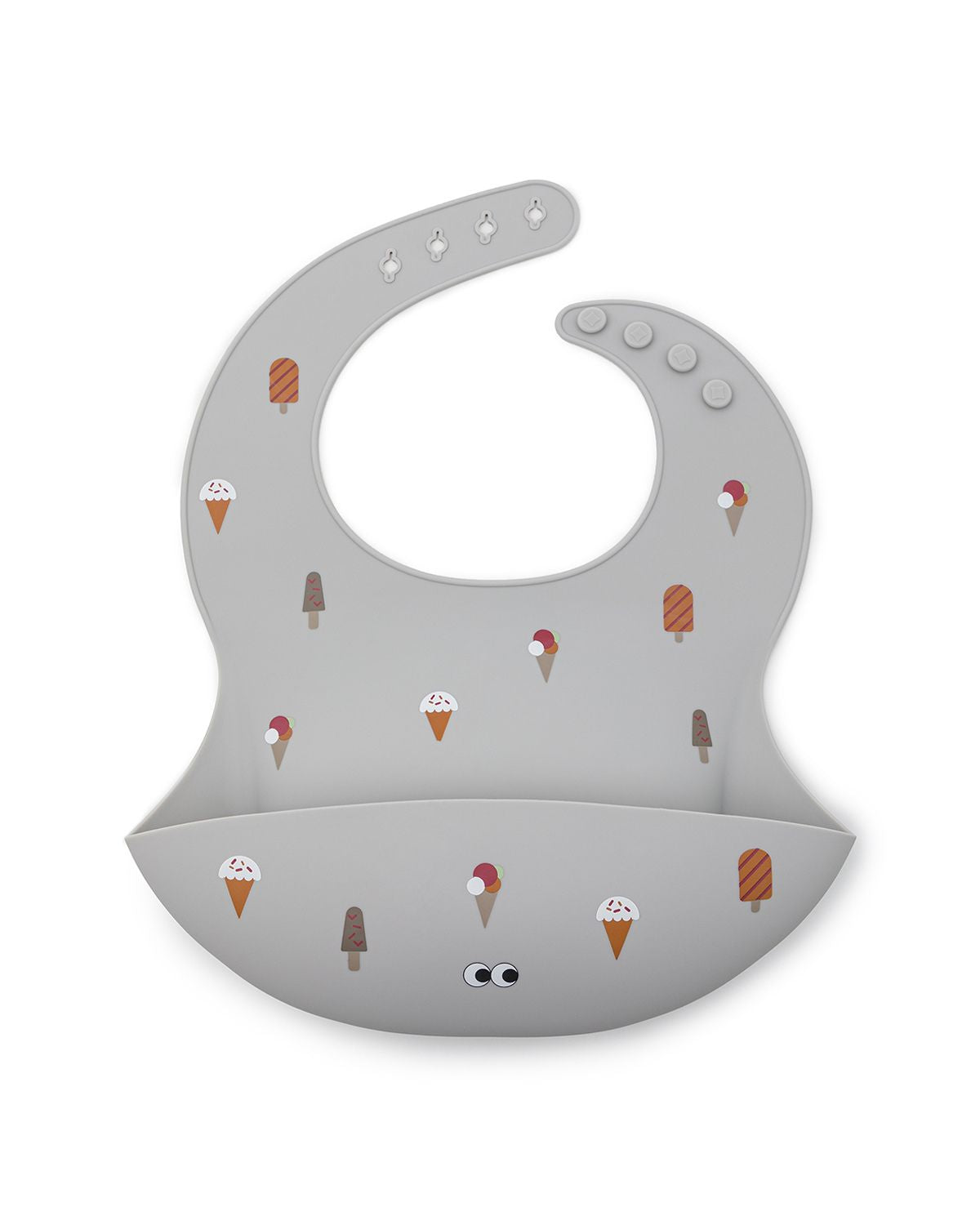 Noui Noui Bavaglino silicone ice cream grey tasca grande