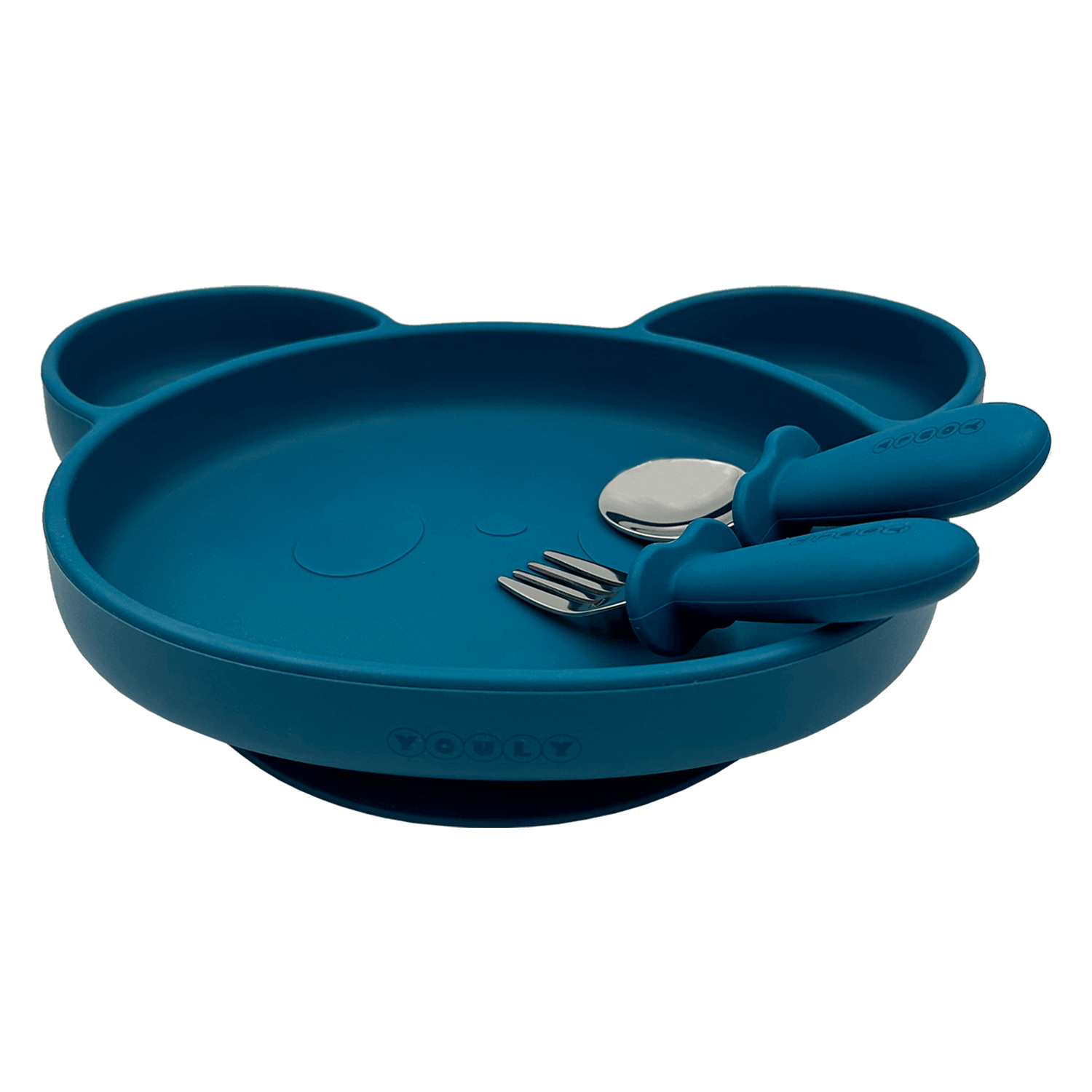 Youly Beer piatto bimbi blu marino ventosa a orso