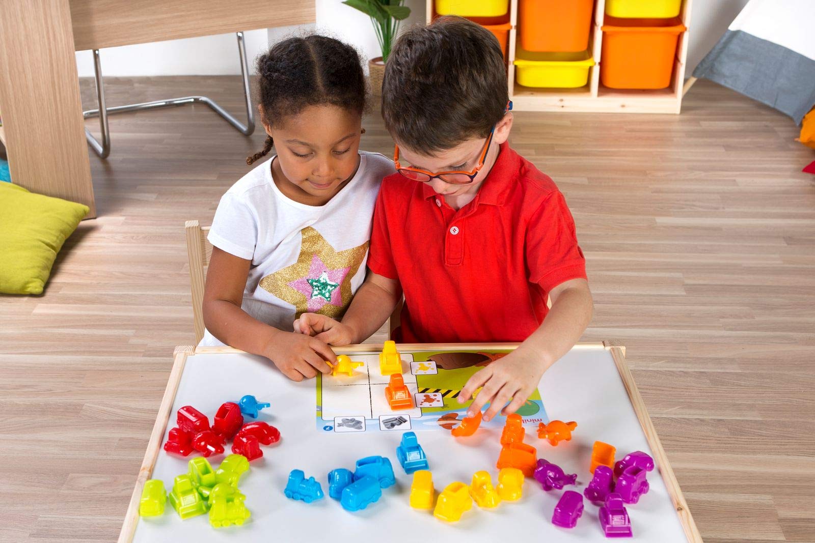 Miniland Sort & Count gioco veicoli 36 pezzi 6 colori