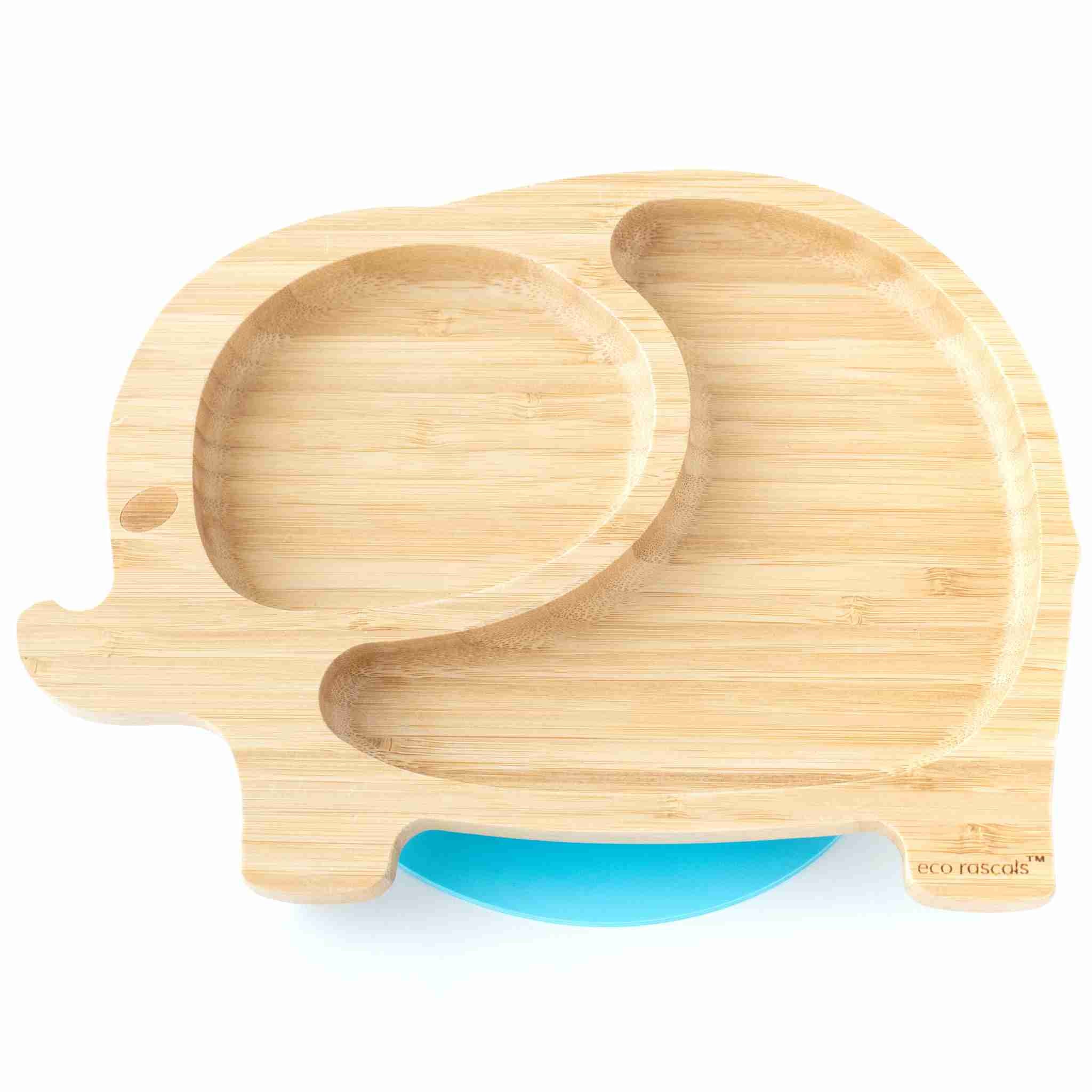 Eco Rascals Bamboo Plates Elephant piatto ventosa verde 2 scomparti