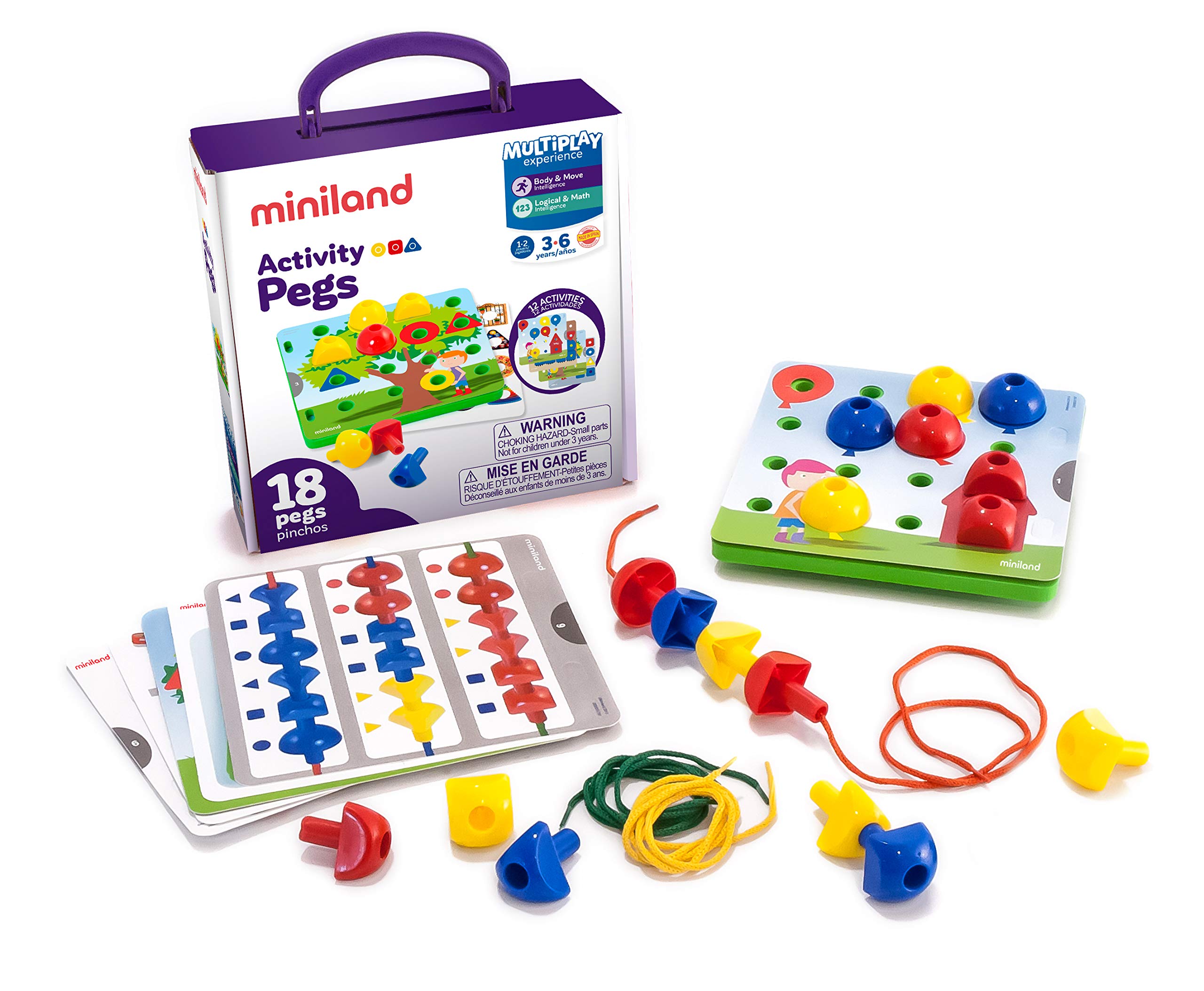 Miniland Attività Pioli Activity Pegs Gioco Destrezza 19 cm