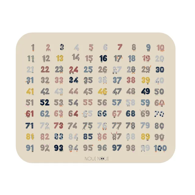 Noui Noui XL Placemats tovaglietta Contare fino a 100 55x45