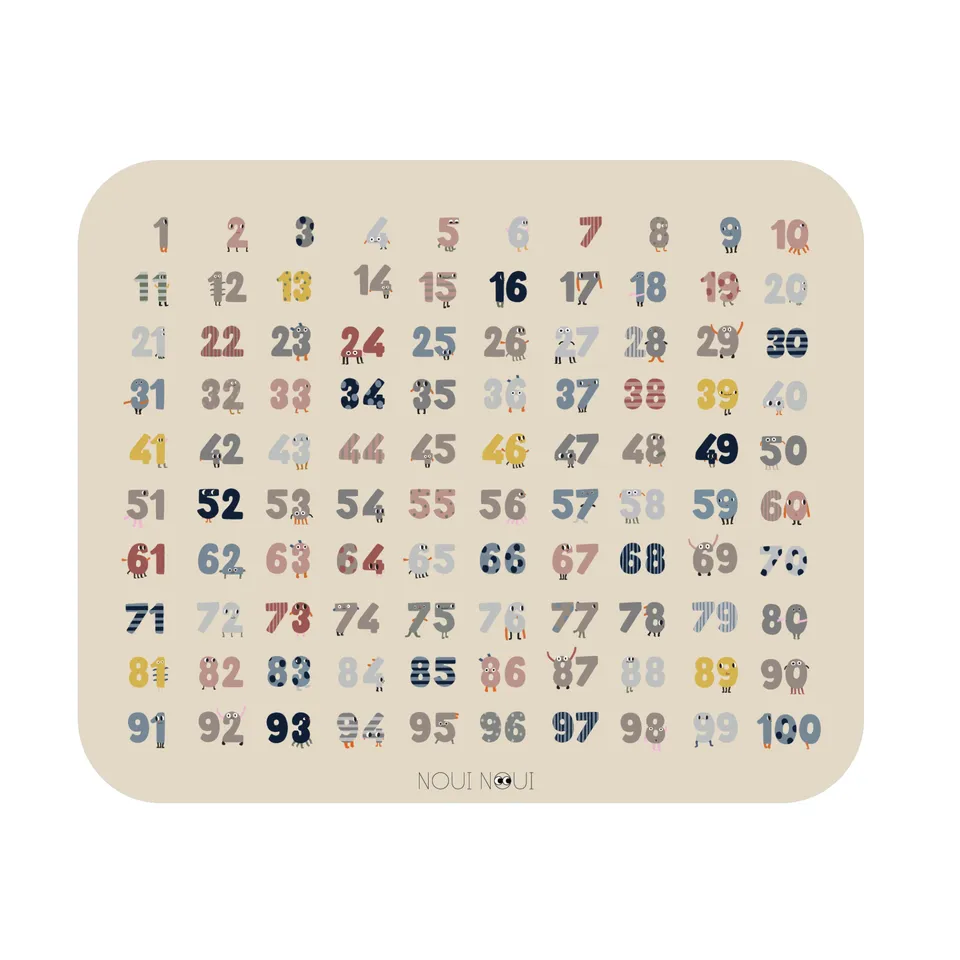 Noui Noui XL Placemats tovaglietta Contare fino a 100 55x45