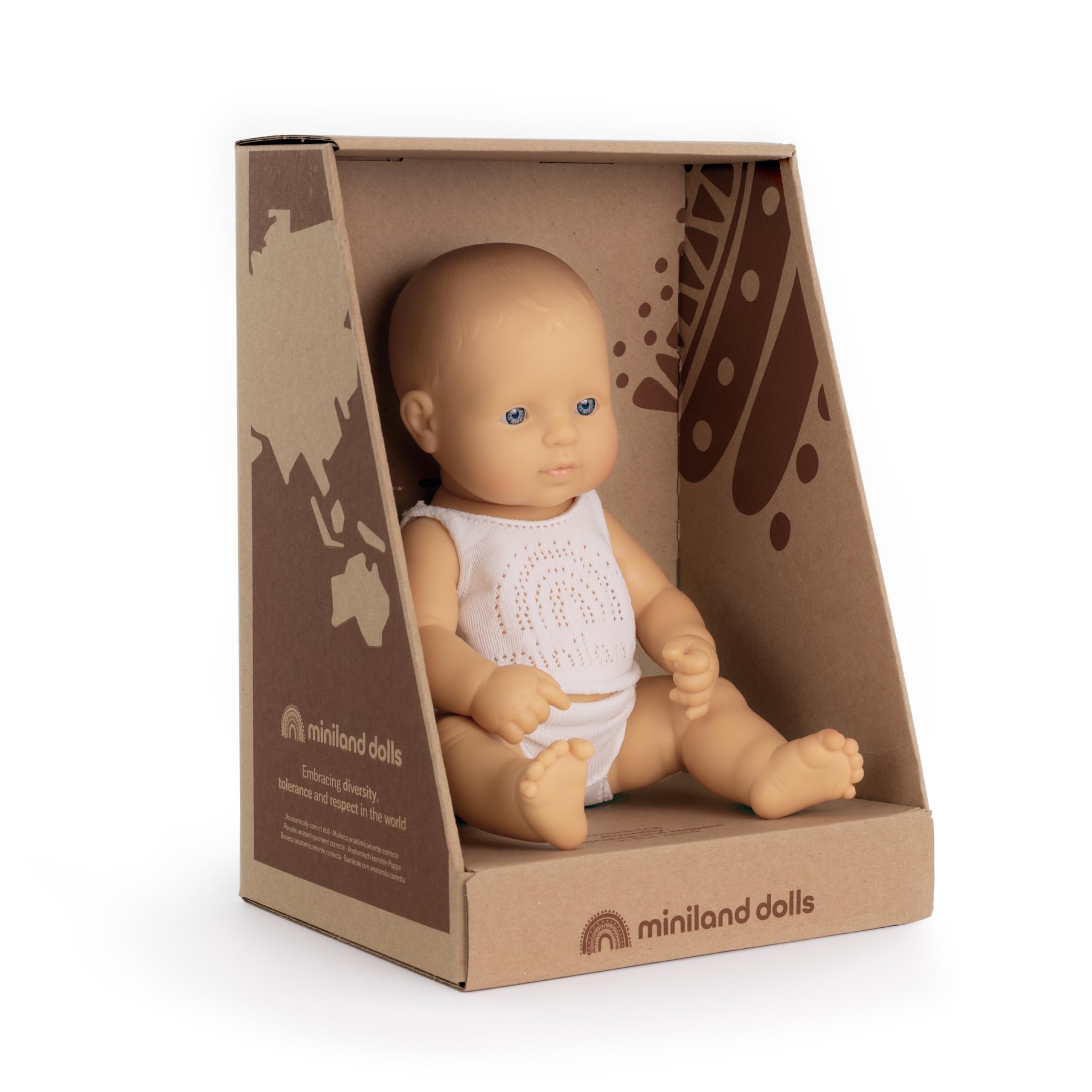 Miniland Bambole 31352 Bambola Caucasica Bambina 32 cm Vinile