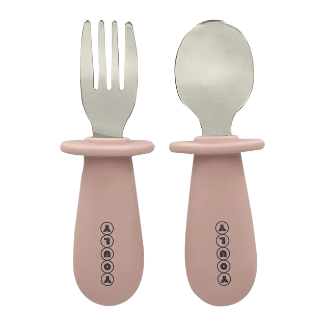 Youly Kinderbestek Set Posate bimbo rosa acciaio