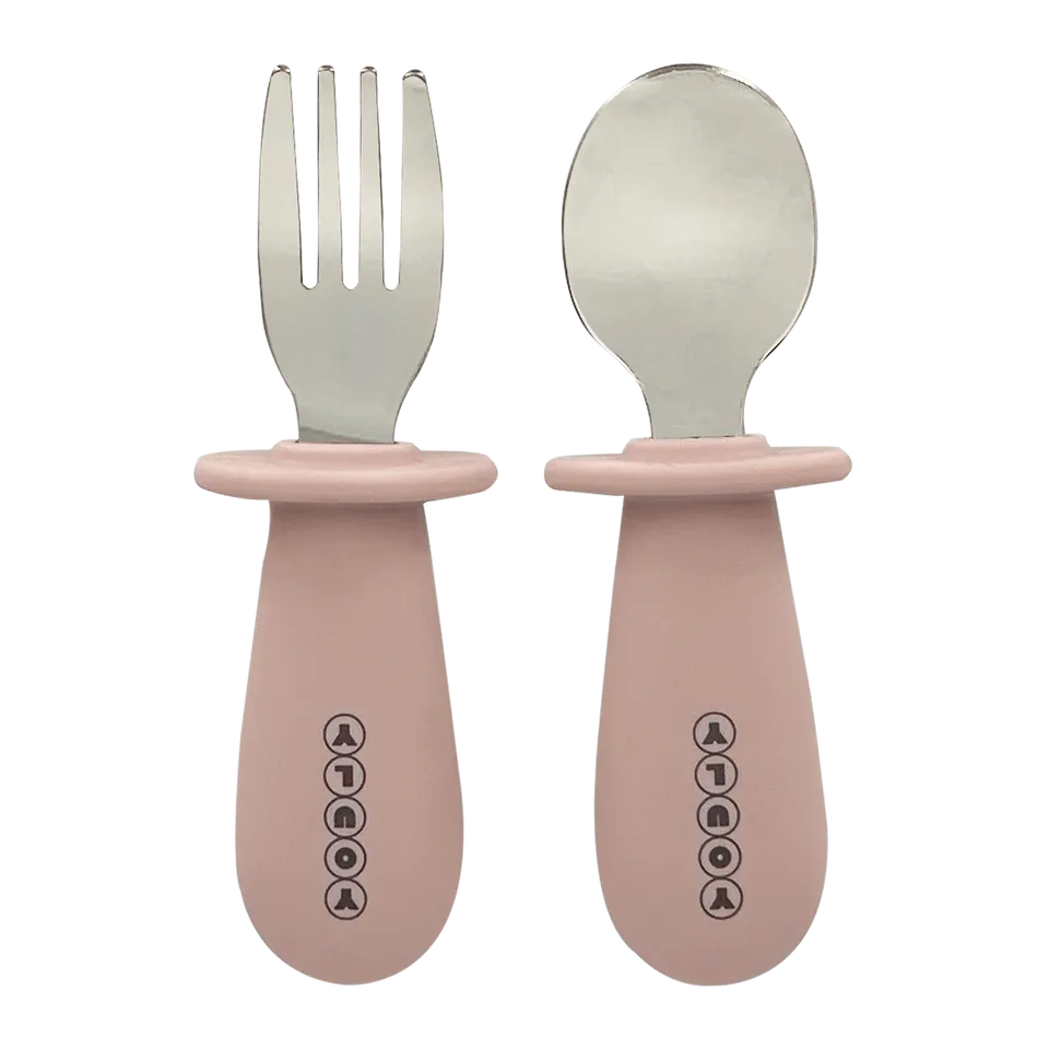 Youly Kinderbestek Set Posate bimbo rosa acciaio