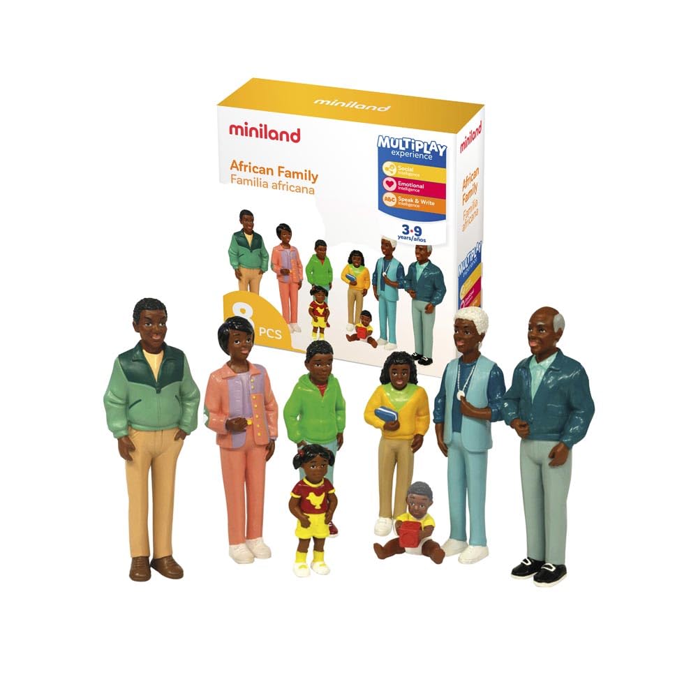 Miniland 27396 Famiglia Africana 8 Figure 14cm Diversità