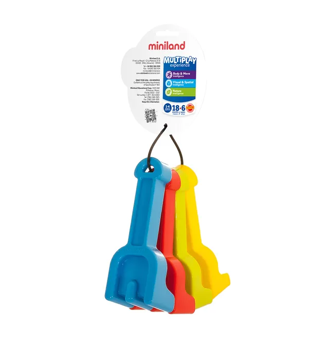 Miniland Giochi all’aperto set 4 rastrelli sabbia 13 cm colori