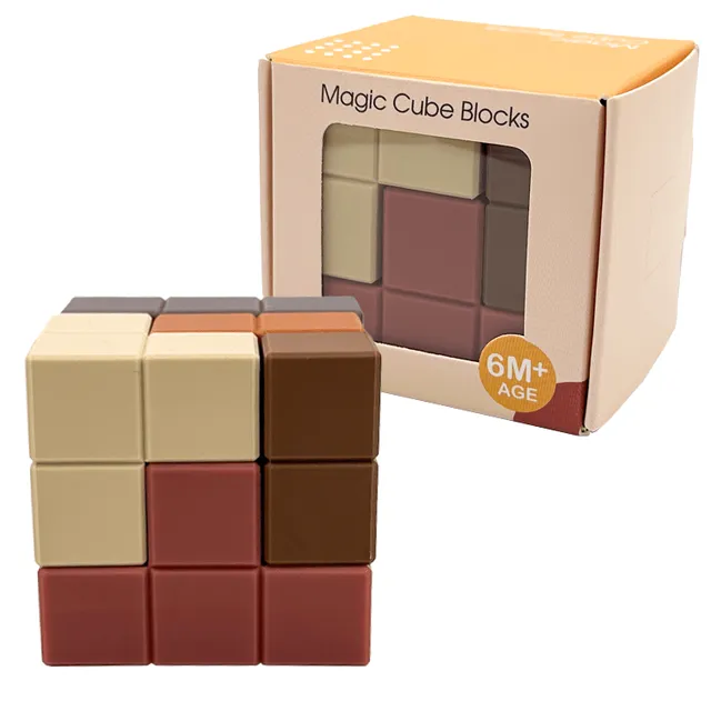 Youly Montessori Kubus cubo sensoriale rosa silicone morbido