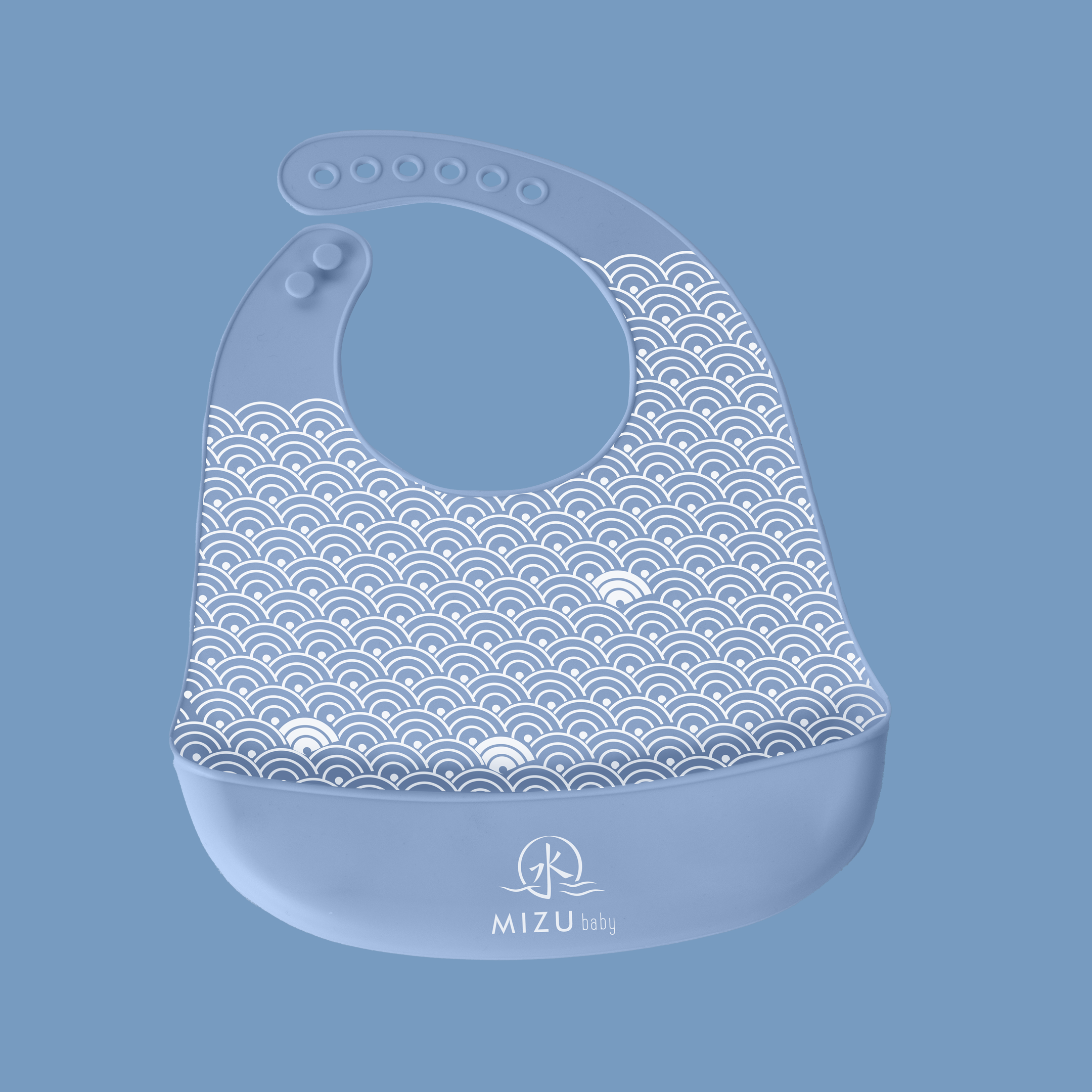 Mizu Baby Taiki bavaglino silicone blu con tasca