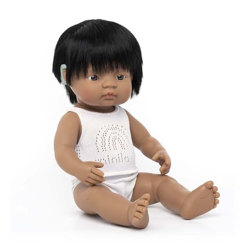 Miniland Bambola Ragazzo Latinoamericano 38 cm Apparecchio Acustico