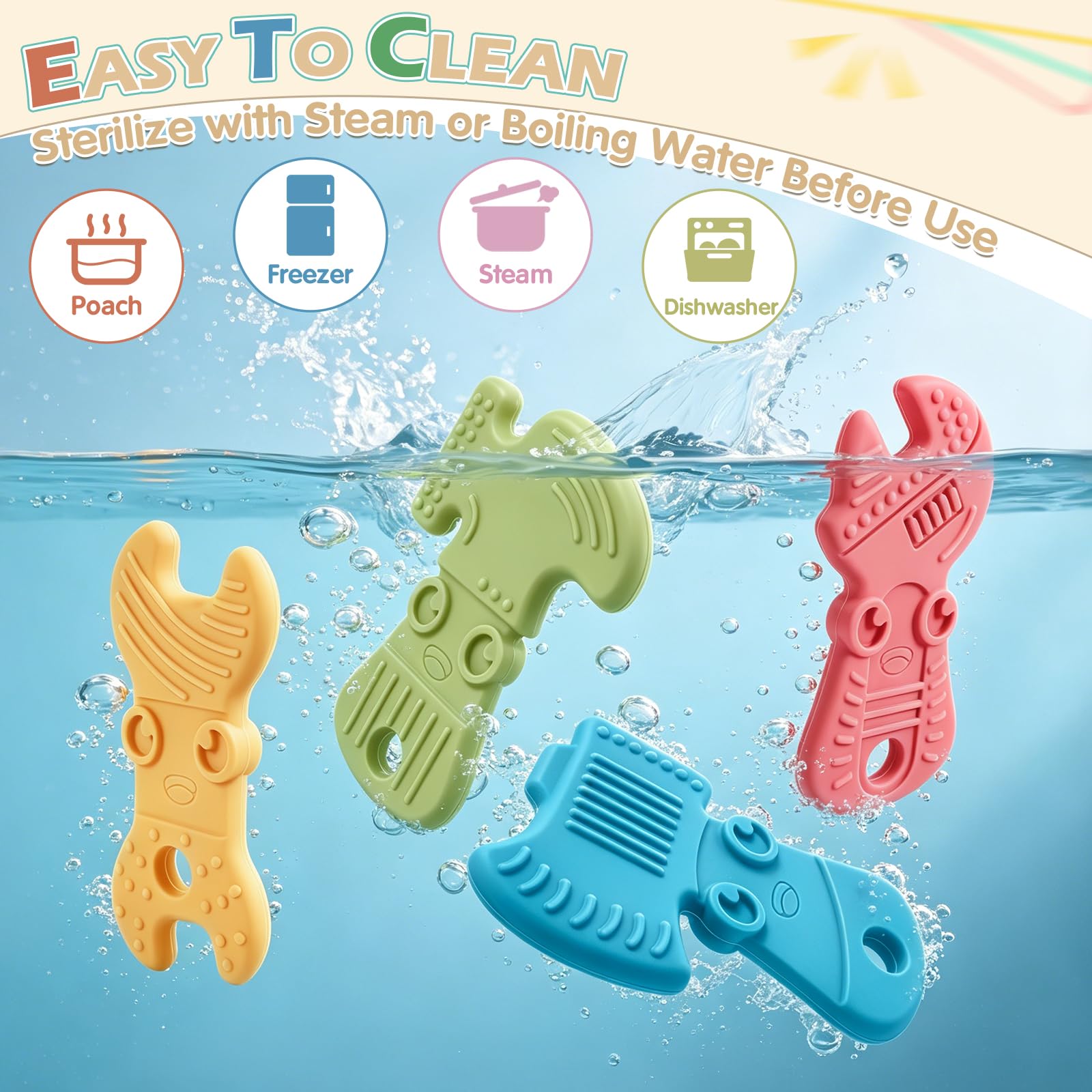 TYRY.HU Teethers massaggiagengive silicone 4 pezzi A