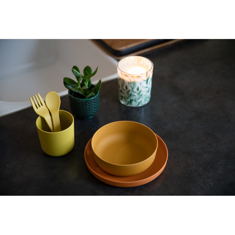 BoJungle Food & Drink set pappa 5 pezzi ocra CPLA