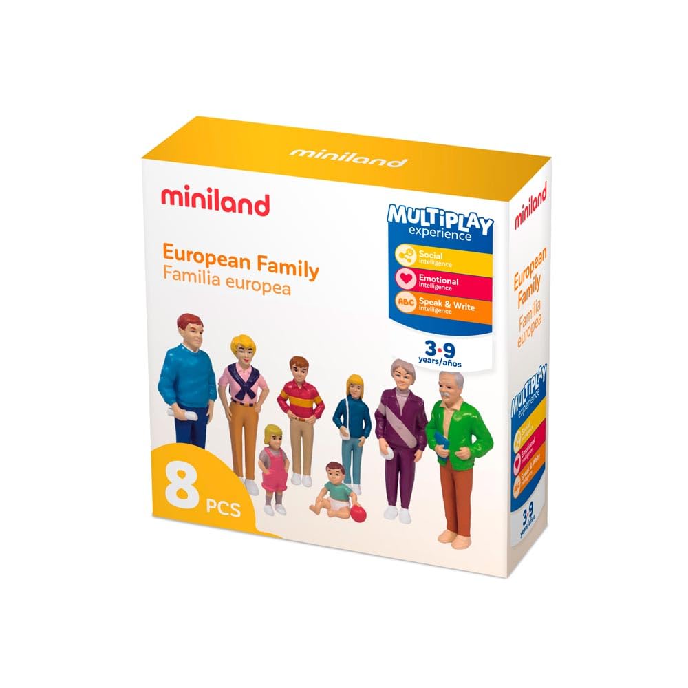 Miniland Famiglia Europea personaggi 8 pezzi 14 cm