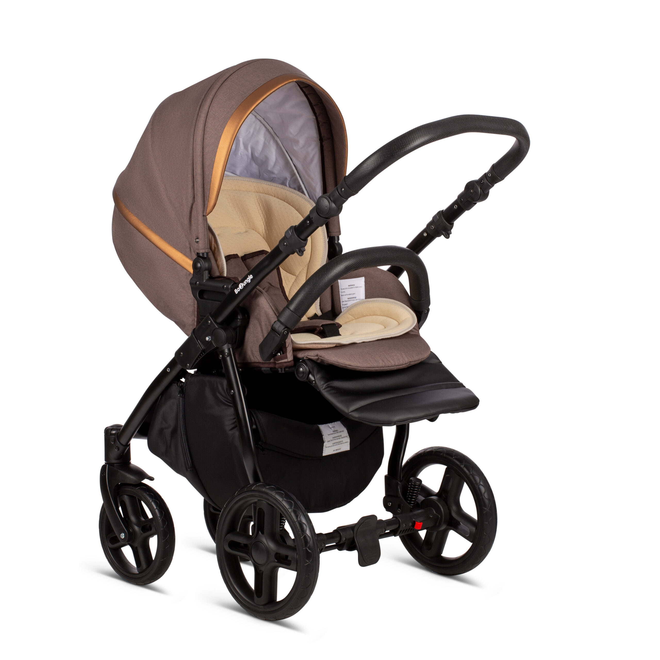 BoJungle B-Strolly trio passeggino + navicella marrone brown goldy
