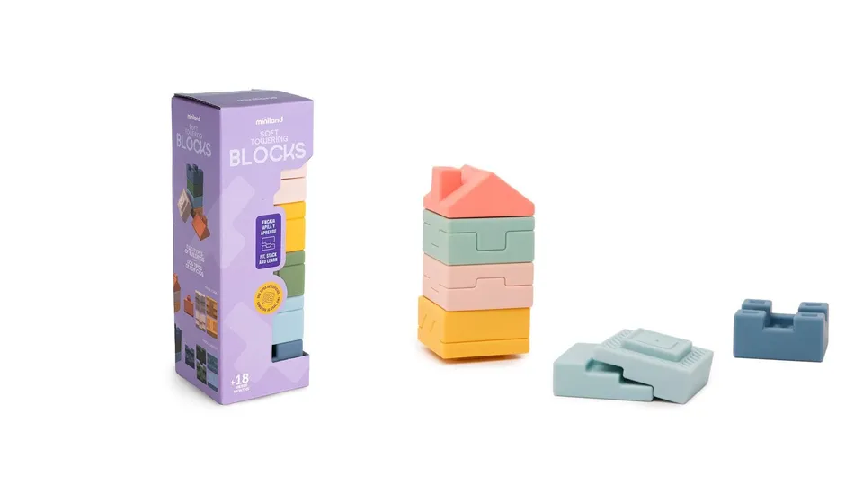 Miniland Soft Towering Blocks Morbidi 6 Mesi+