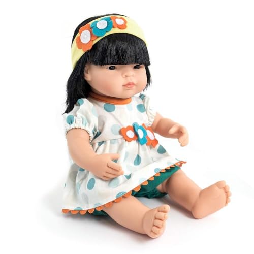 Miniland Baby Bambola Asian Girl 38 cm vinile anatomica