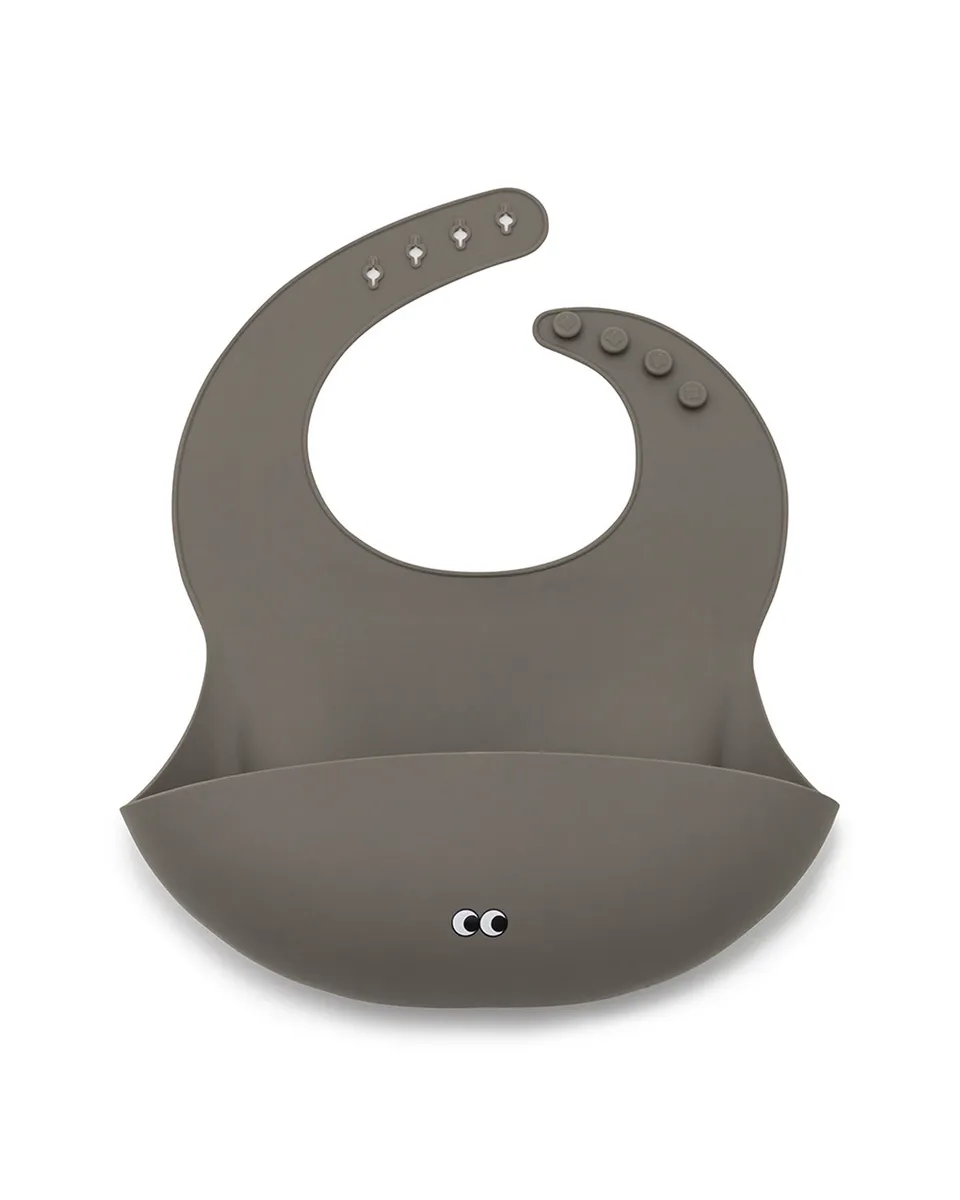 Noui Noui Warm Gray bavaglino silicone con tasca regolabile