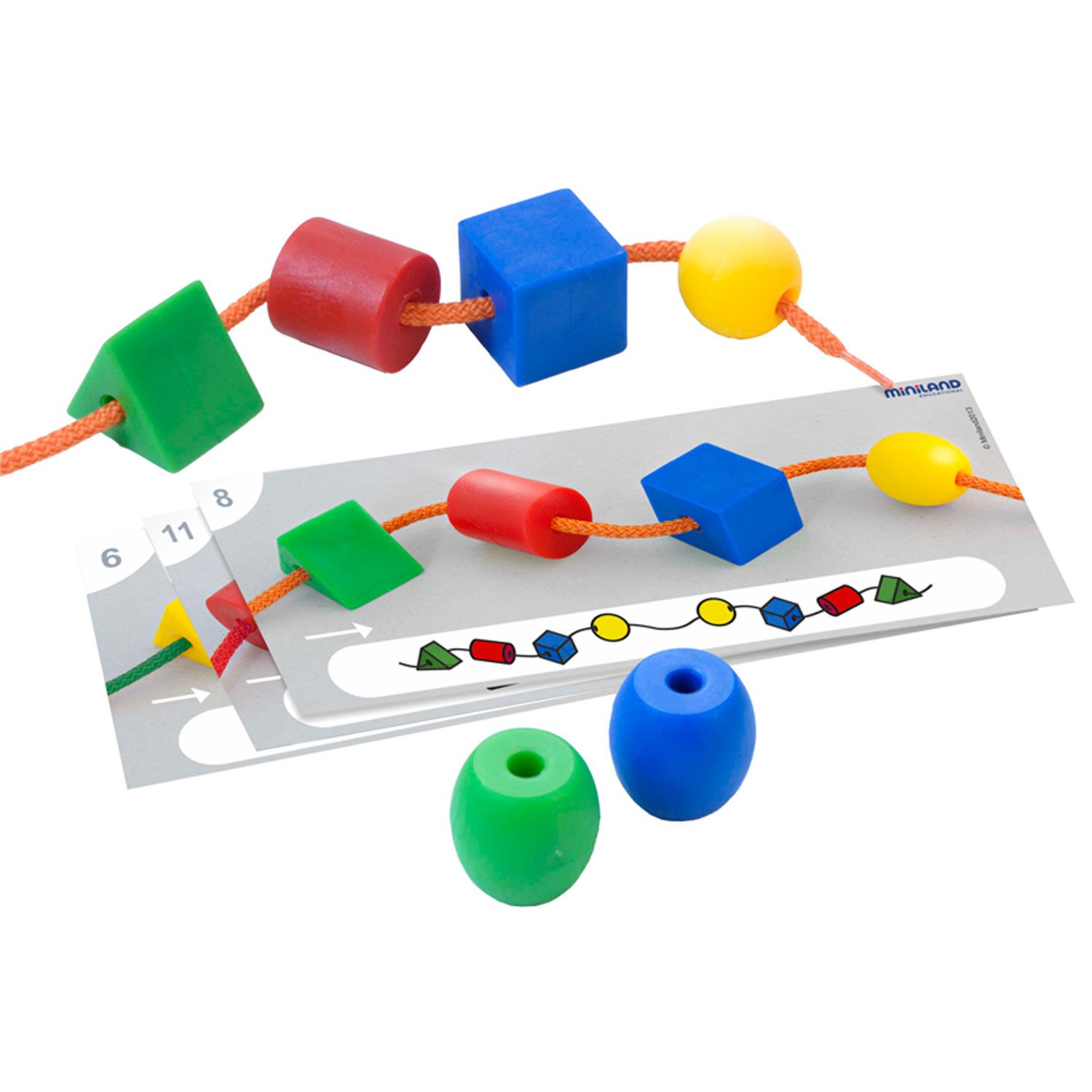 Miniland Activity Shapes gioco infilare 40 pezzi forme e lacci