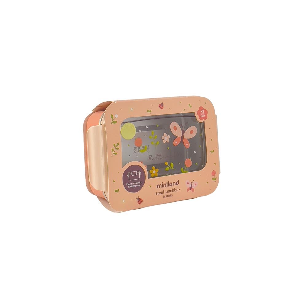 Miniland Steel Lunchbox Acciaio Butterfly 800 ml