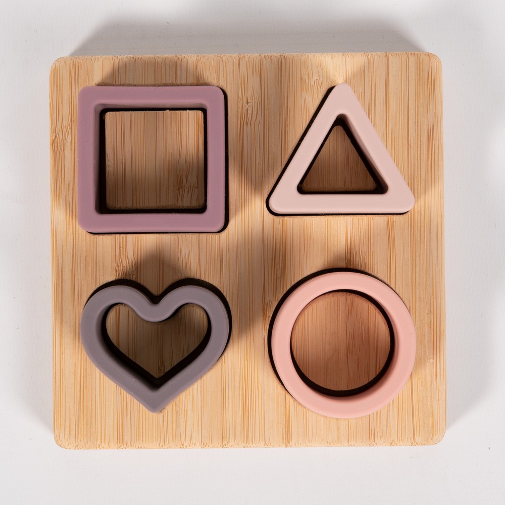 BoJungle Playtime B-Bamboo Heart gioco forme rosa silicone