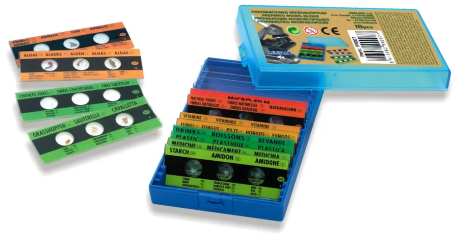 Miniland 99007 Micro Slides Vetrini Microscopio 18 Pezzi